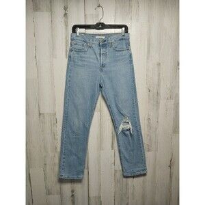 Levis Jeans Womens W26 L28 Light Blue High Straight Wedgie Denim Premium